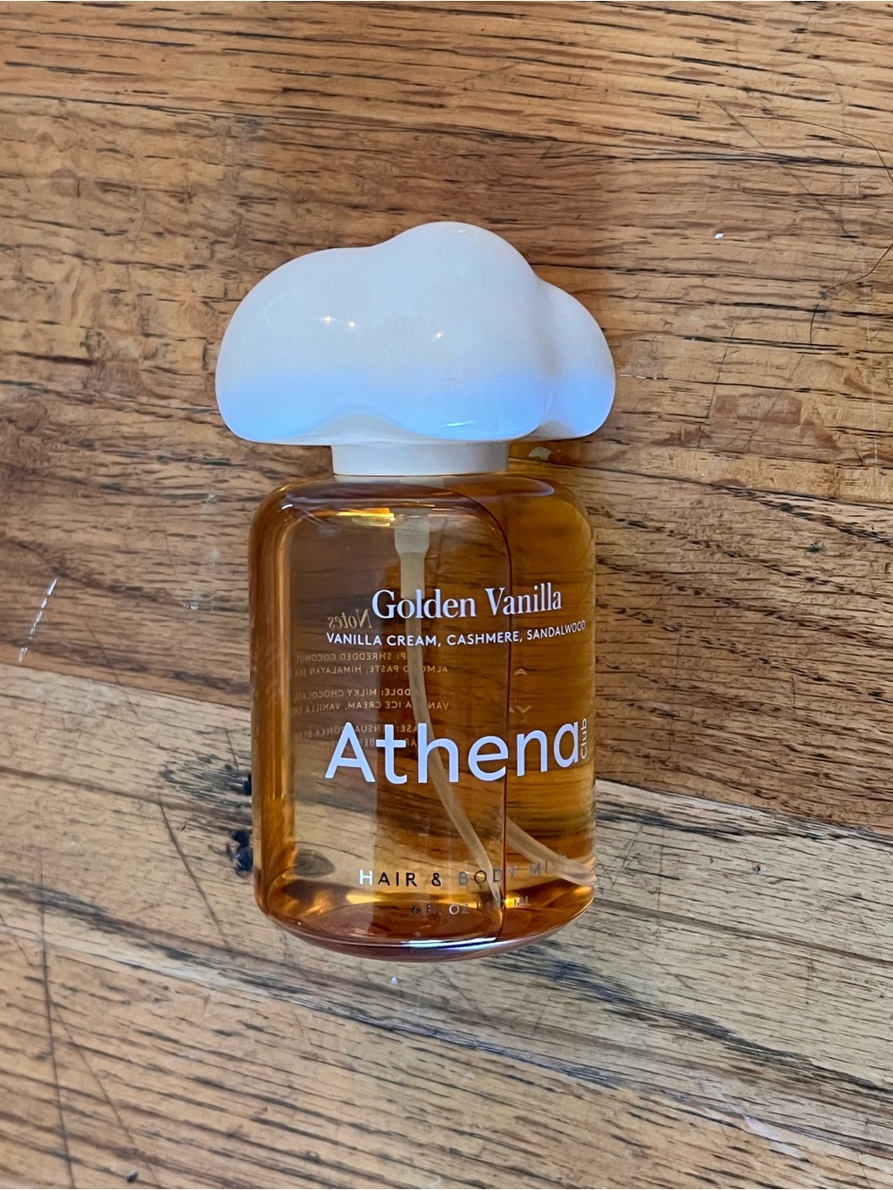 Athena Golden Vanilla Body & Hair mist - Amber Bottle, White Cap